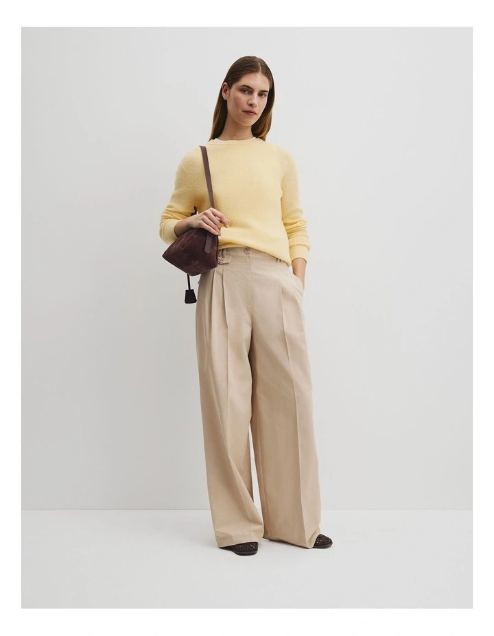 Lightweight Crew Neck Knit in Corn Silk image 4