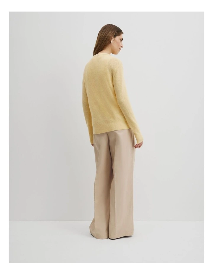 Lightweight Crew Neck Knit in Corn Silk image 5