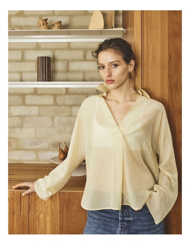 Slouchy Shirt in Corn Silk image 2