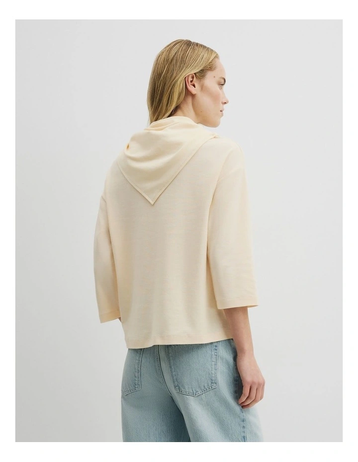 Scarf Crop Sleeve T-shirt in Soft Butter image 5