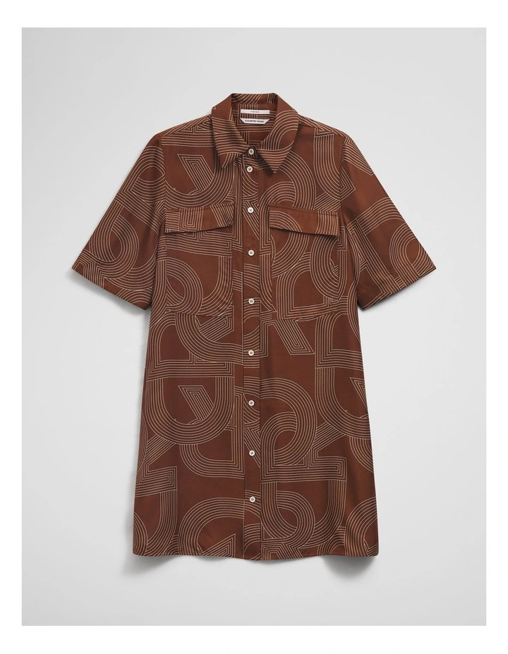 Logo Washable Silk Shirt Dress in Logo Print image 3