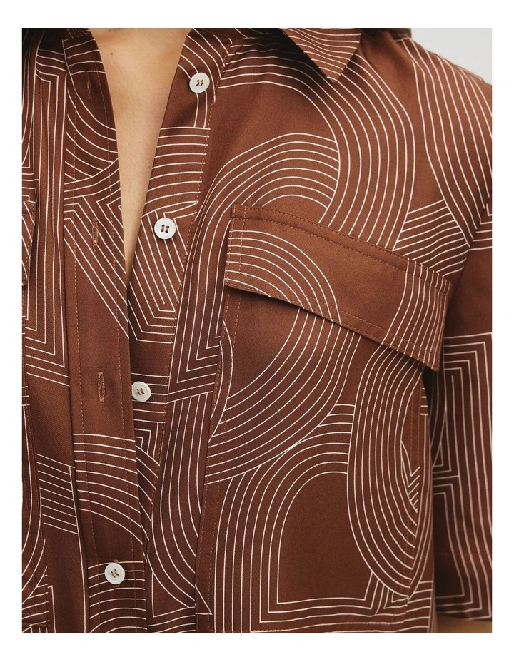 Logo Washable Silk Shirt Dress in Logo Print image 4