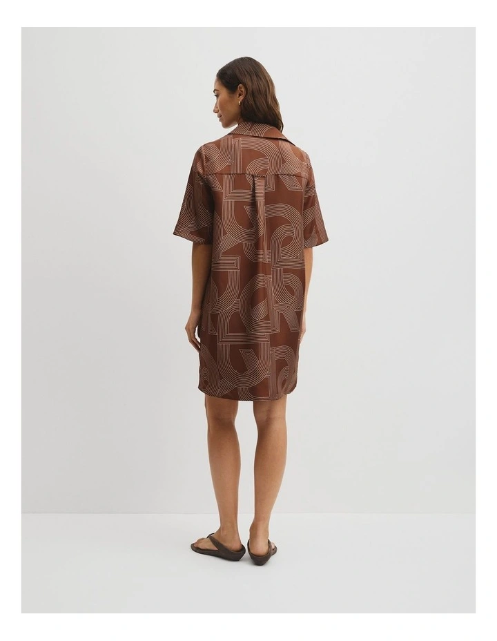 Logo Washable Silk Shirt Dress in Logo Print image 6