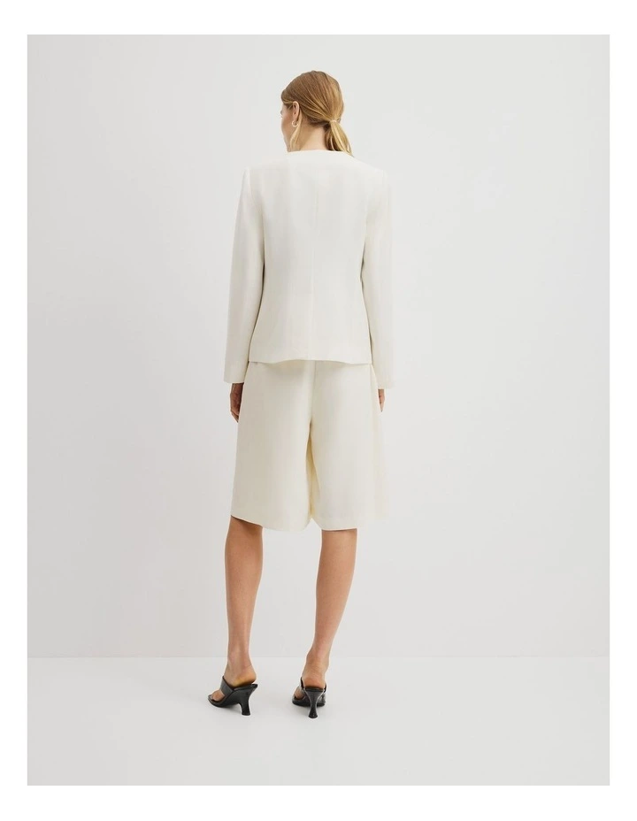 Collarless Jacket in French Vanilla image 5