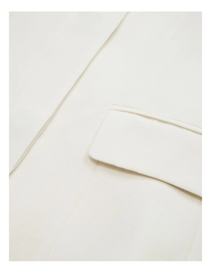 Collarless Jacket in French Vanilla image 6