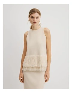 Fringe Knit Top in French Vanilla
