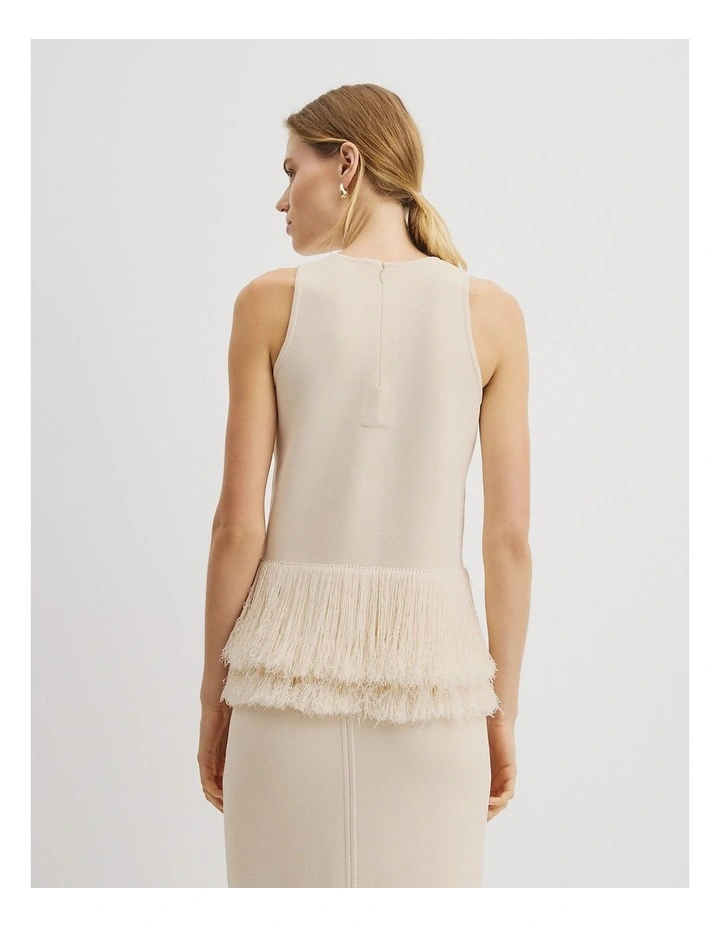 Fringe Knit Top in French Vanilla image 5