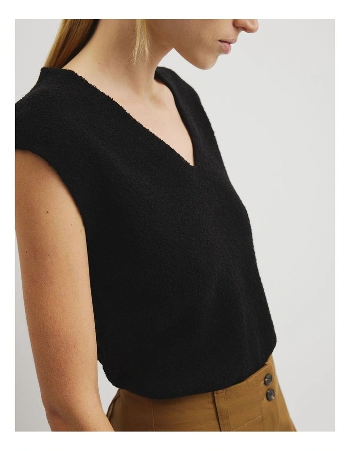 Compact Boucle Vest in Black image 3