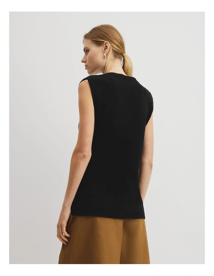 Compact Boucle Vest in Black image 5