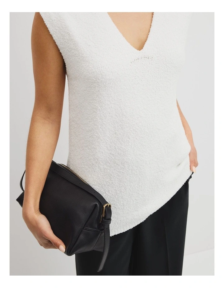 Compact Boucle Vest in Antique White image 3