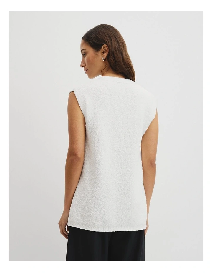 Compact Boucle Vest in Antique White image 5