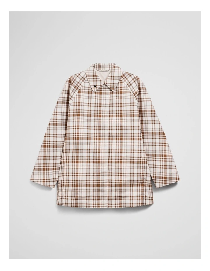 Plaid Swing Coat in Flax Check image 3