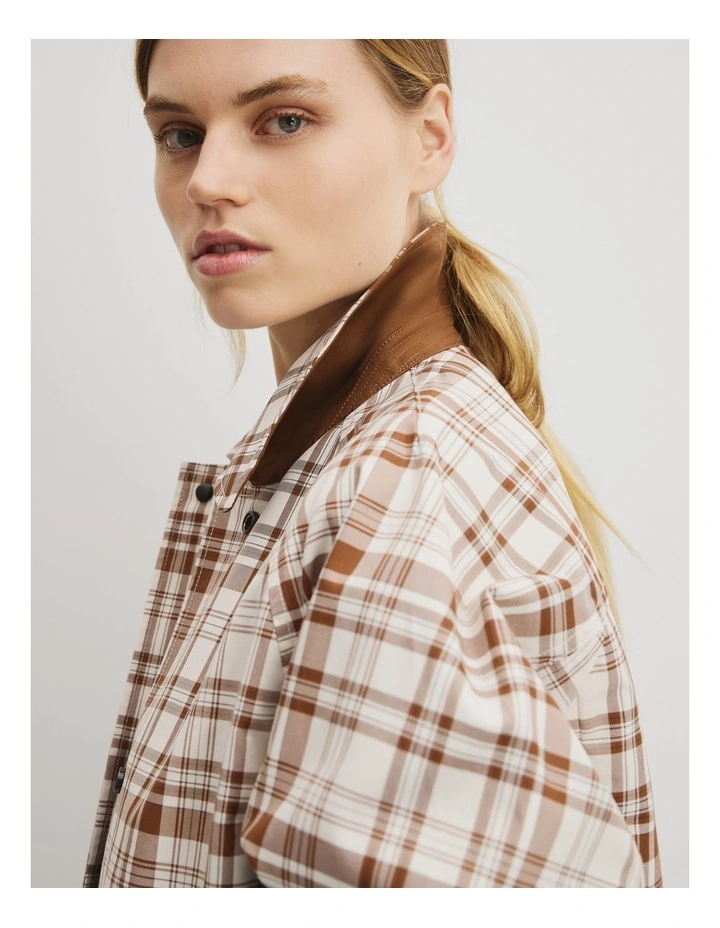 Plaid Swing Coat in Flax Check image 4