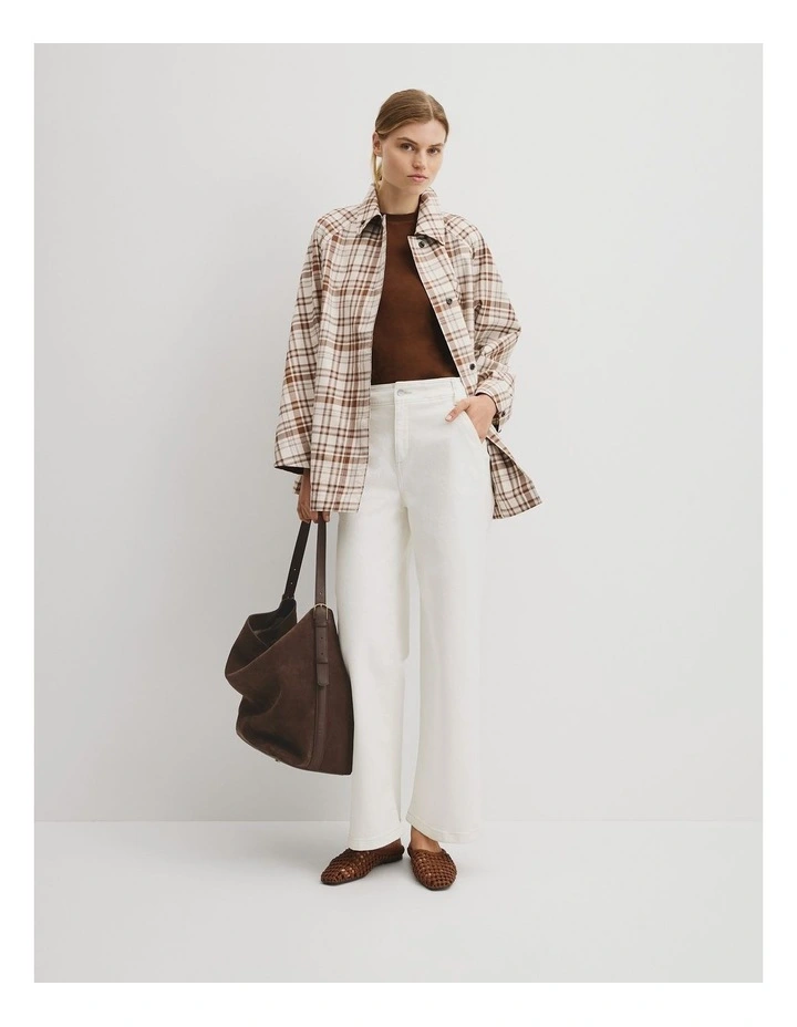 Plaid Swing Coat in Flax Check image 5