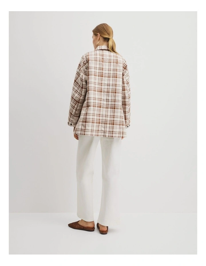 Plaid Swing Coat in Flax Check image 6
