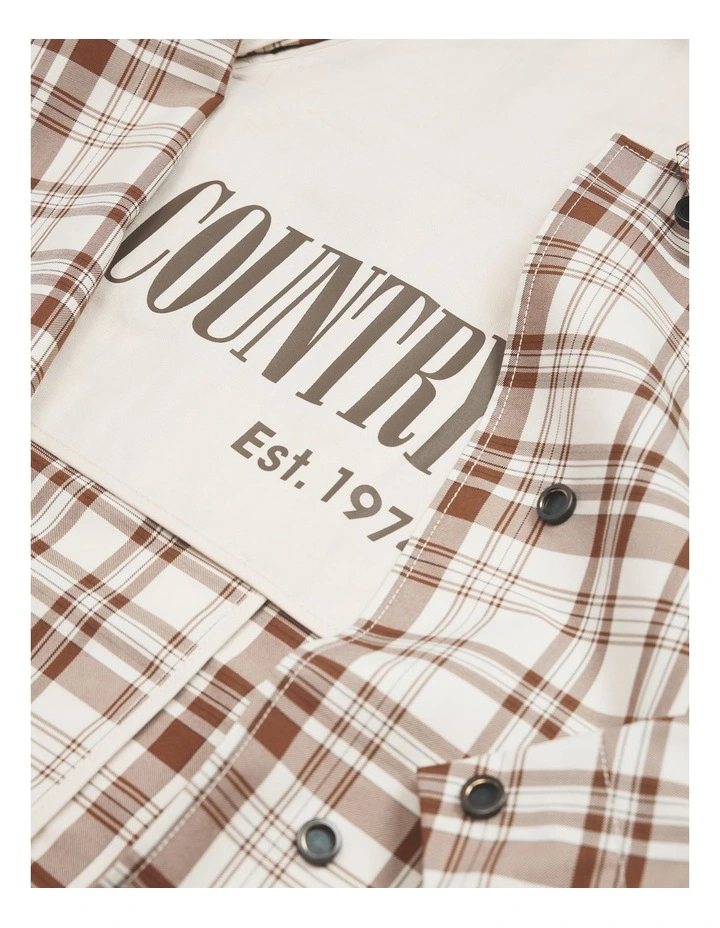 Plaid Swing Coat in Flax Check image 7