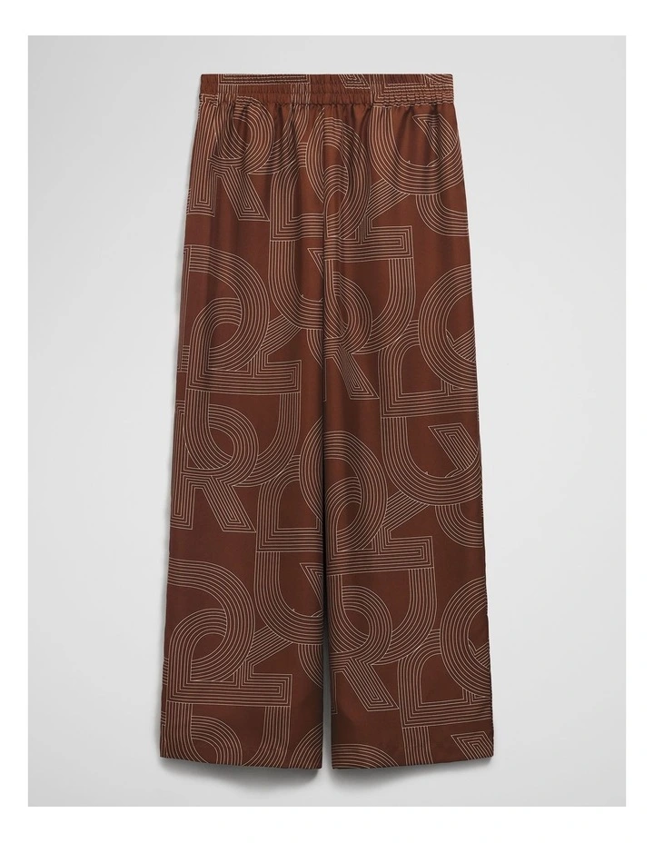 Logo Washable Silk Pant in Logo Print image 2