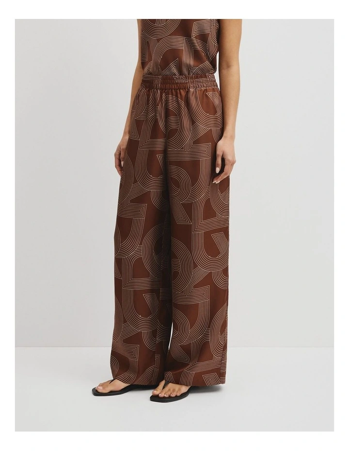 Logo Washable Silk Pant in Logo Print image 4