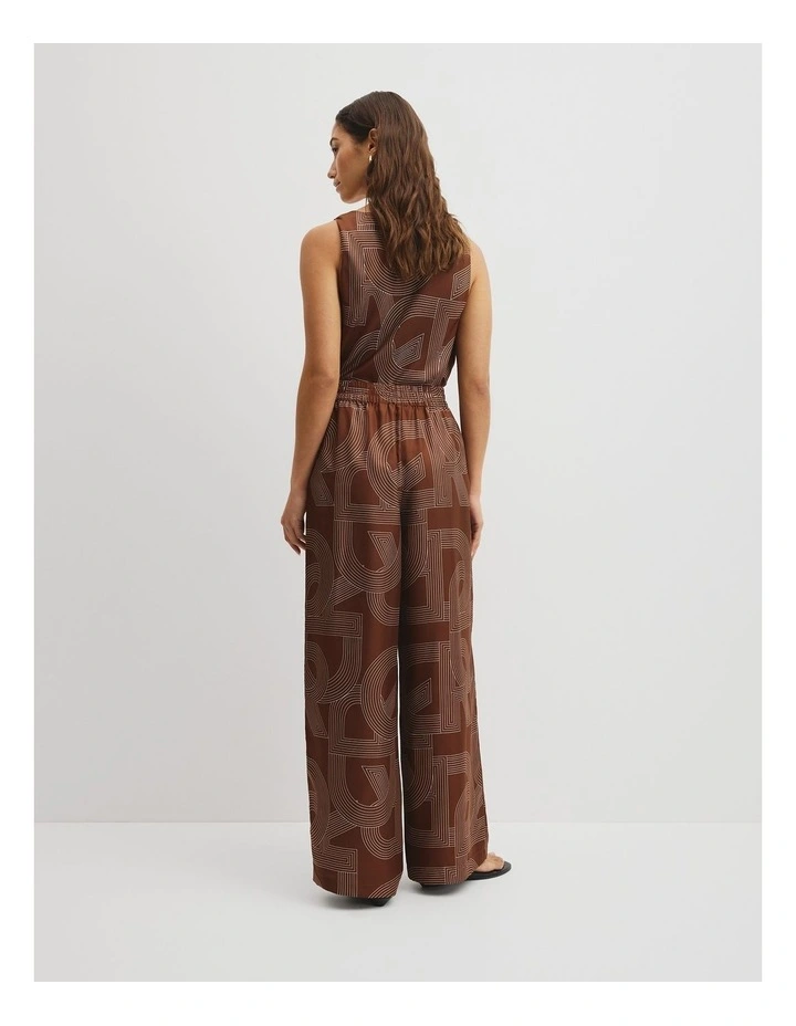 Logo Washable Silk Pant in Logo Print image 5