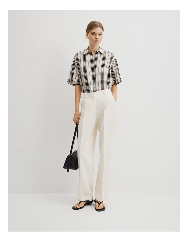 Pleat Front Pant in French Vanilla image 1