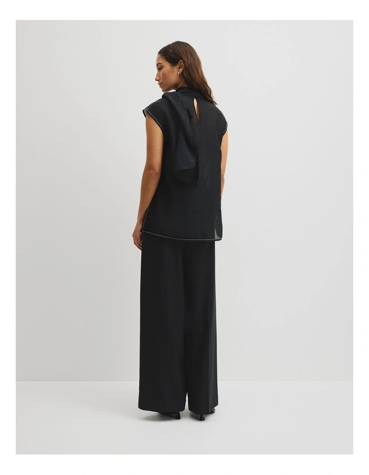 Rolled Neck Top in Black image 5