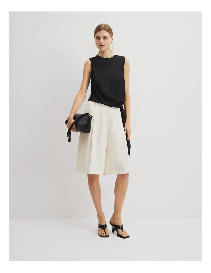 Asymmetrical Washable Silk Tank in Black image 4