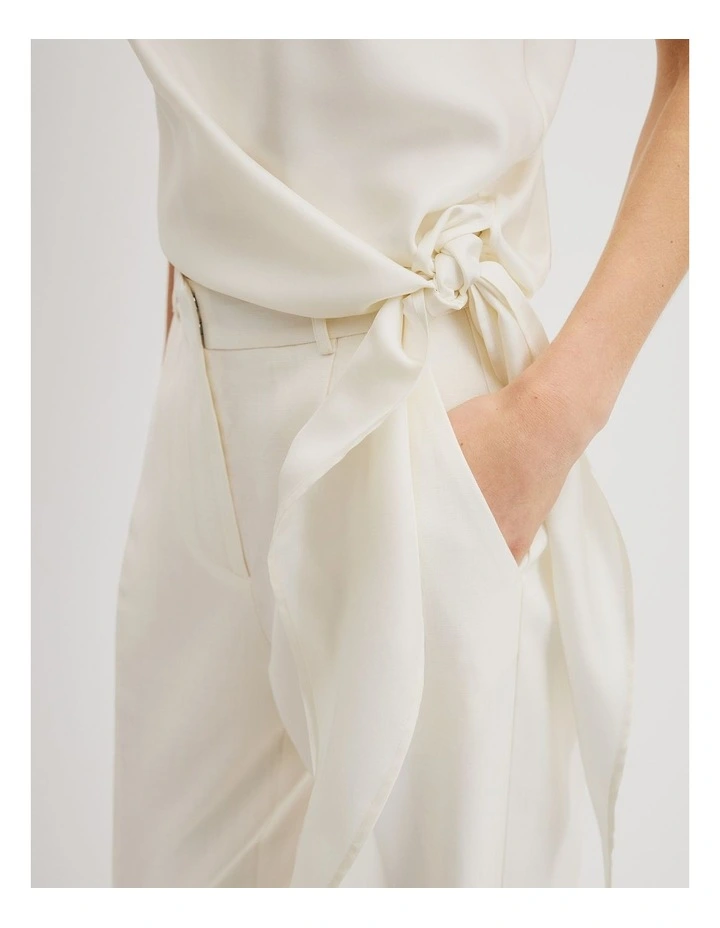 Asymmetrical Washable Silk Tank in Antique White image 3