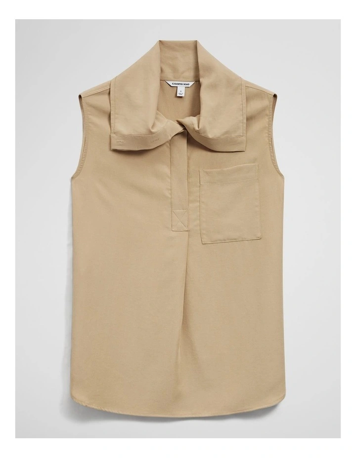 Funnel Neck Tank in Stone Clay image 2