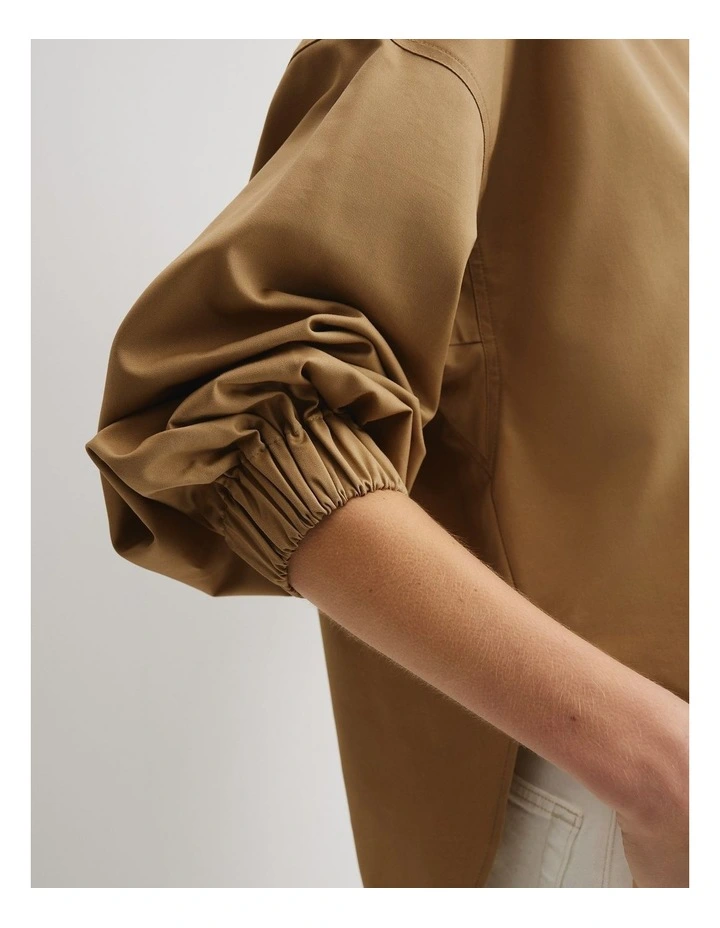 Contrast Stitch Shirt in Golden Husk image 3