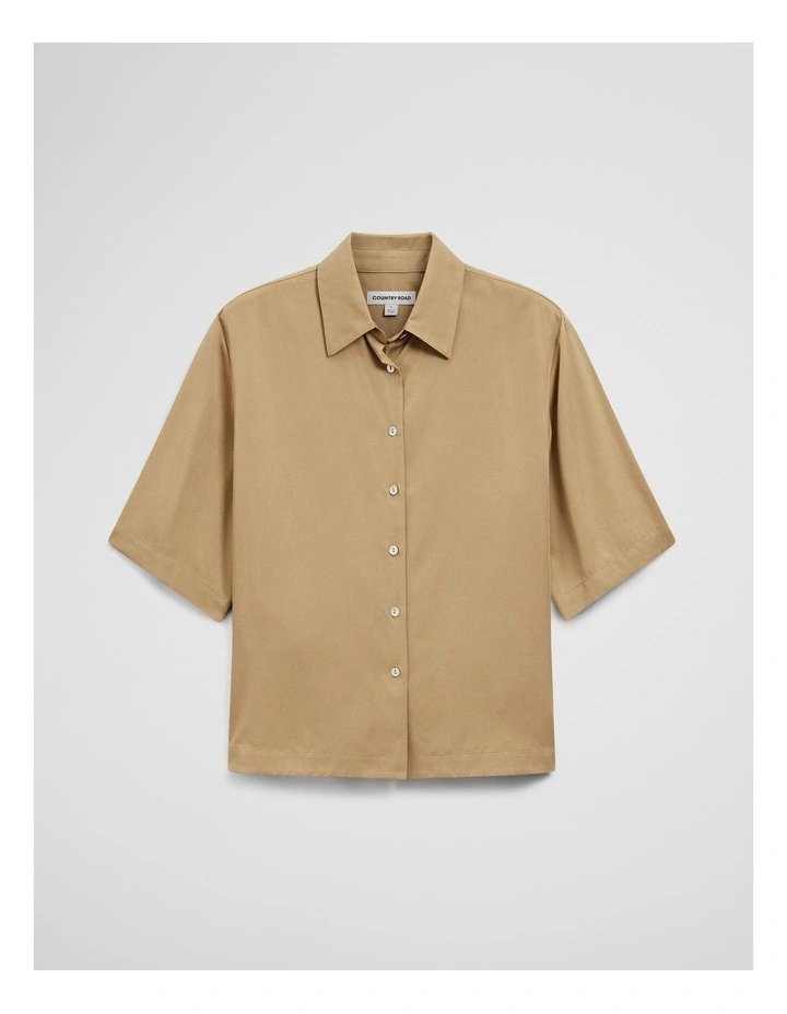 Fluid Short Sleeve Shirt in Golden Husk image 2