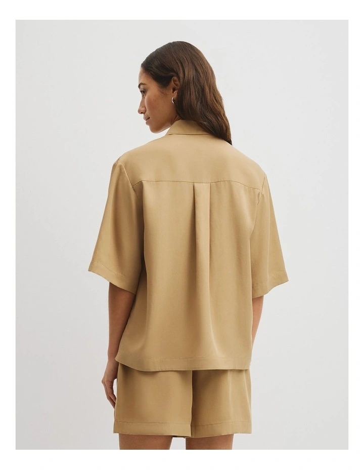 Fluid Short Sleeve Shirt in Golden Husk image 5