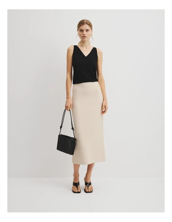 Textured Knit Skirt in French Vanilla image 1