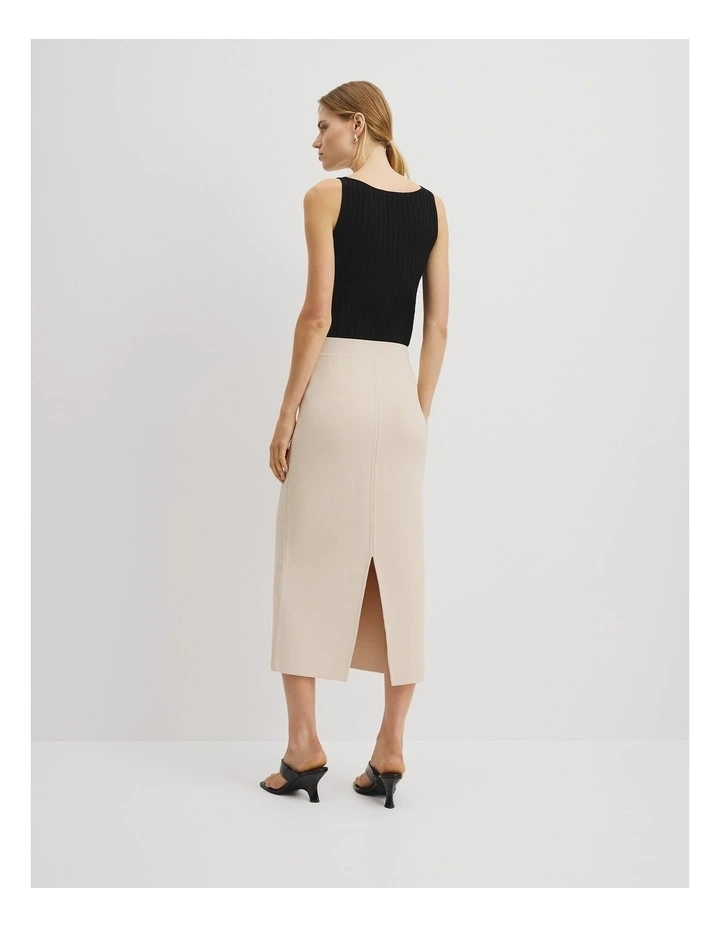 Textured Knit Skirt in French Vanilla image 5