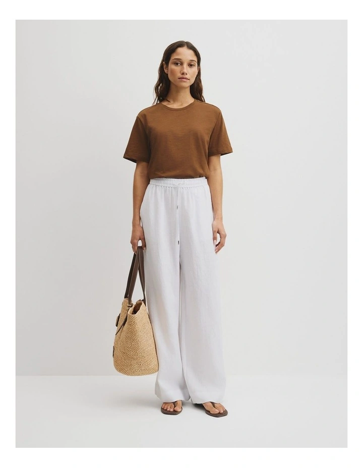 Textured Short Sleeve Slub T-shirt in Rust Brown image 4