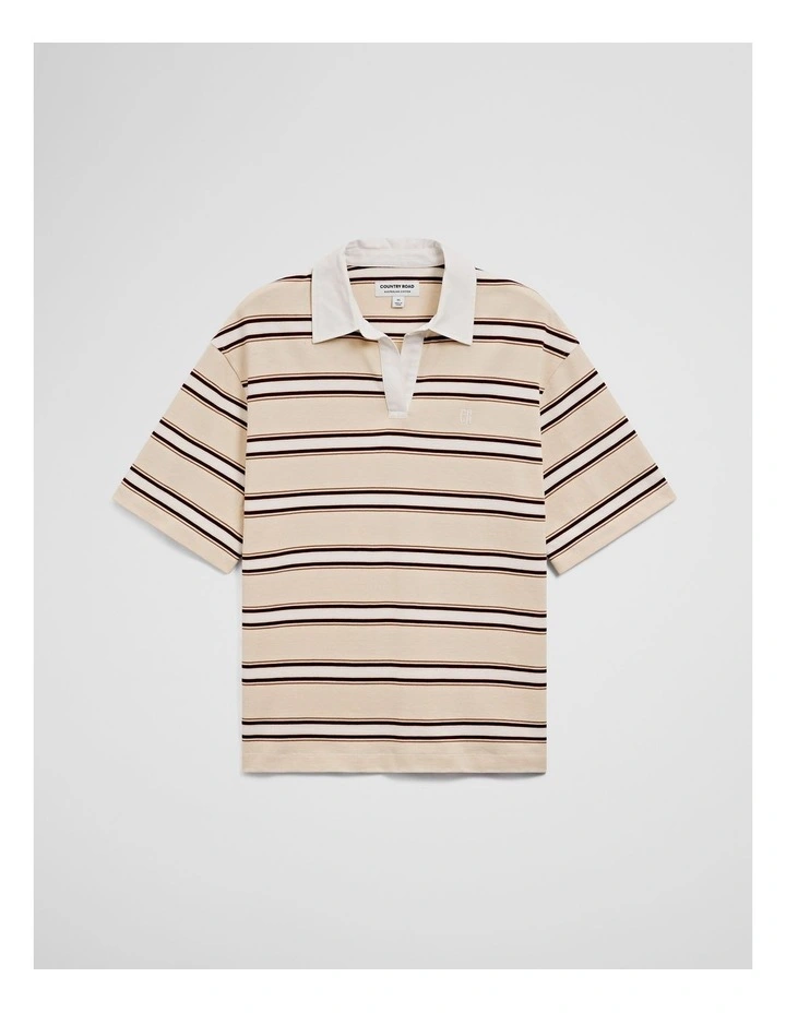Stripe Rugby Polo in Oyster Stripe image 3