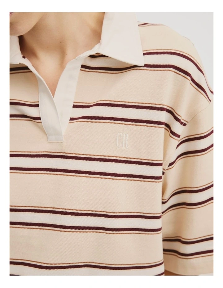 Stripe Rugby Polo in Oyster Stripe image 4