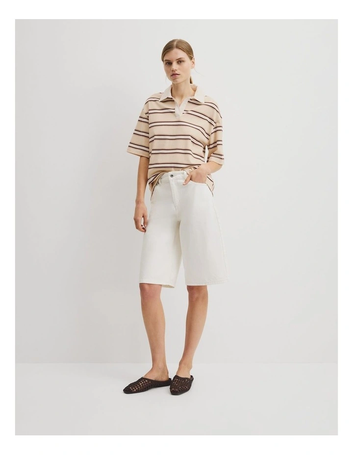 Stripe Rugby Polo in Oyster Stripe image 5