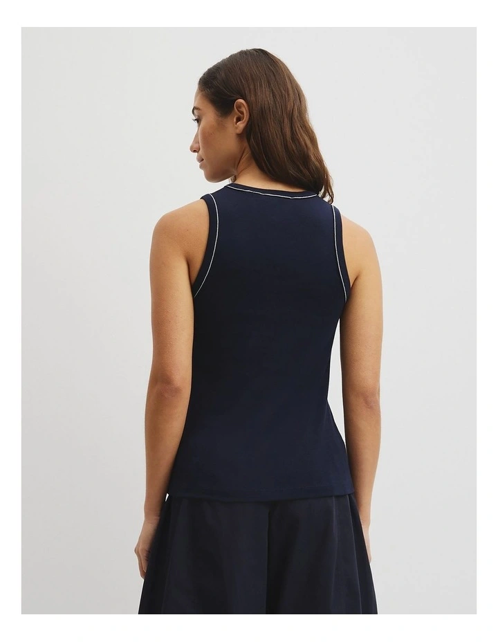 Contrast Stitch Tank in Twilight image 5