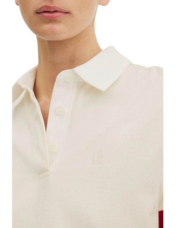 Australian Cotton Block Rugby Polo in Crimson Stripe image 4