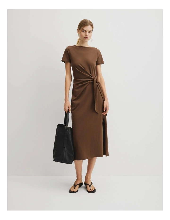 Tie Side Dress in Carob image 1