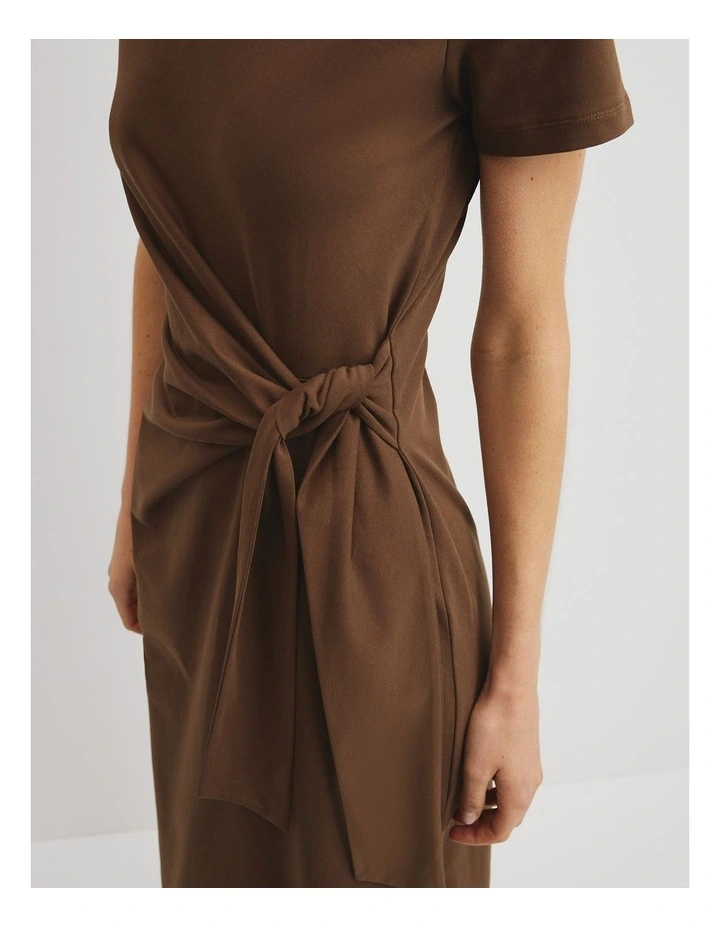 Tie Side Dress in Carob image 3