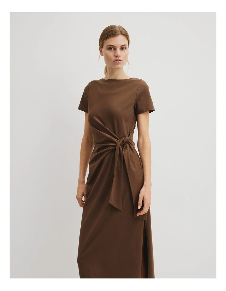 Tie Side Dress in Carob image 4