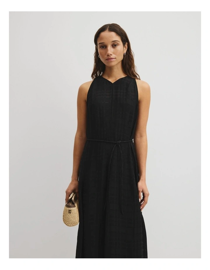 V-neck Dress in Black image 4