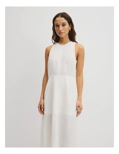 Panelled Midi Dress in French Vanilla
