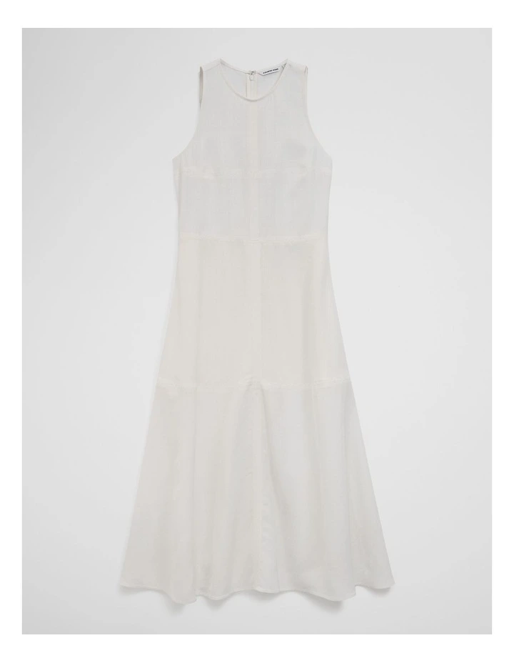 Panelled Midi Dress in French Vanilla image 3