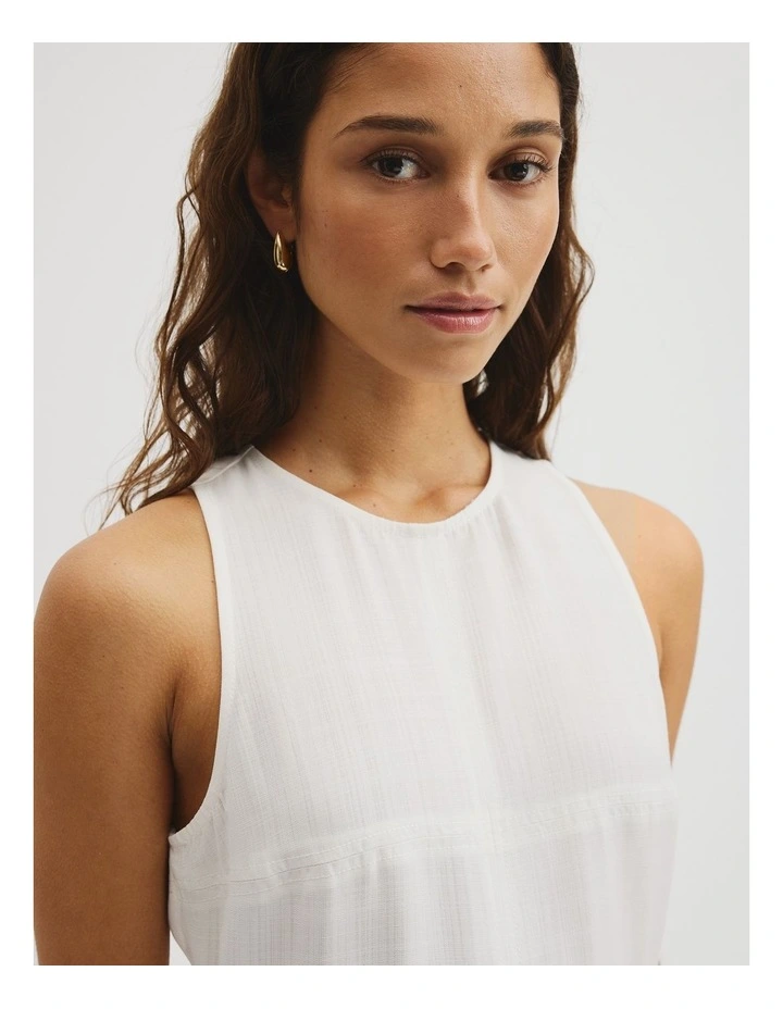 Panelled Midi Dress in French Vanilla image 4
