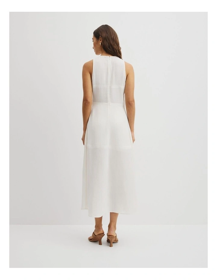 Panelled Midi Dress in French Vanilla image 6
