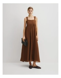 Scoop Maxi Sun Dress in Rust Brown