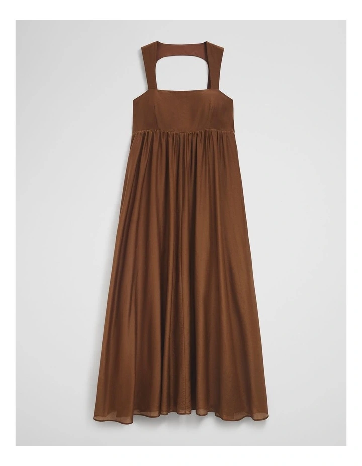 Scoop Maxi Sun Dress in Rust Brown image 3