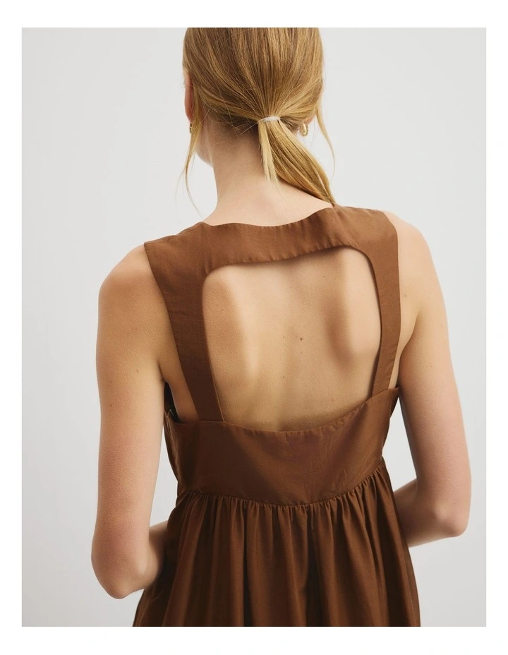 Scoop Maxi Sun Dress in Rust Brown image 4